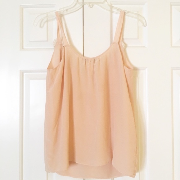 Banana Republic silk pink cami w roses. Small EUC - Picture 6 of 8